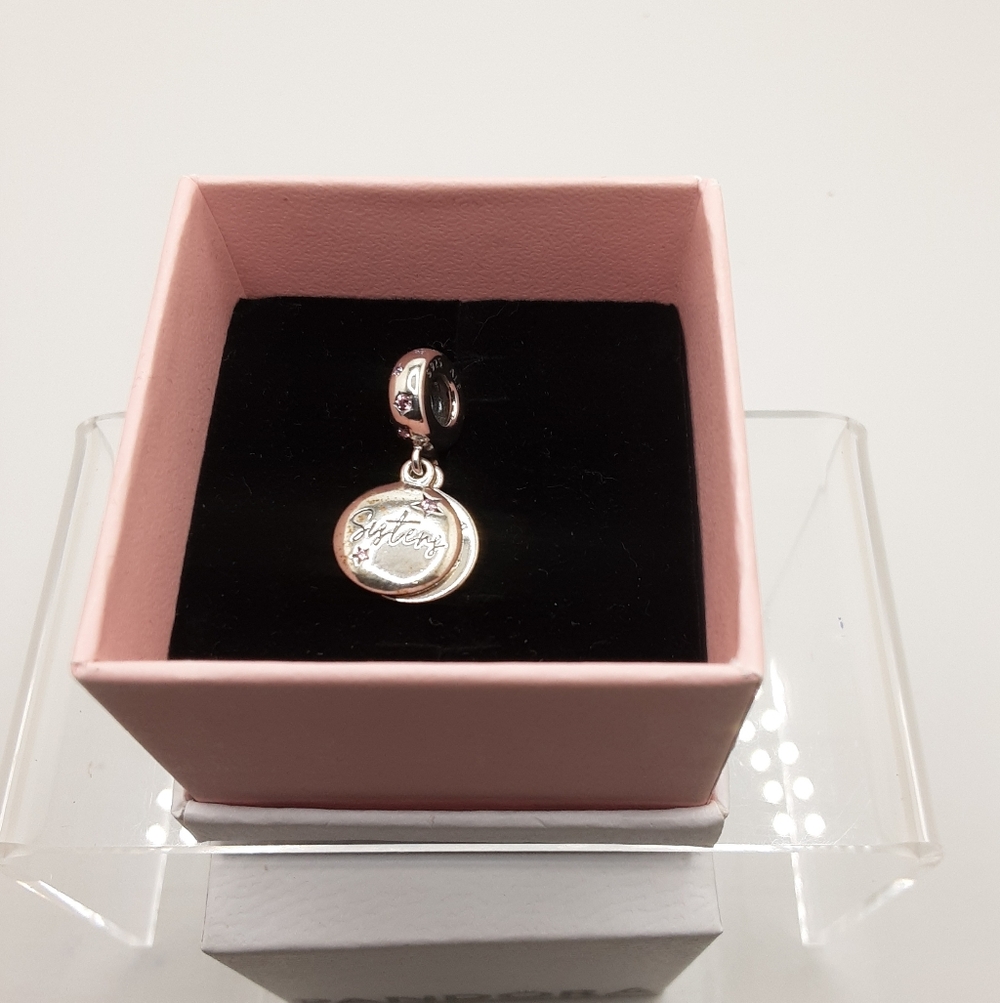Authentic Pandora Forever Sisters Dangle Charm -Excellent Used Condition